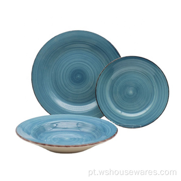 Talheres pintados à mão Home 18 Pcs Stoneware Set Cerâmica